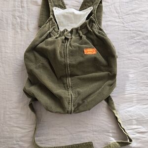 Olive Green Corduroy Backpack
